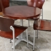 Cherry Round Office Table with Grey Base, 30"
